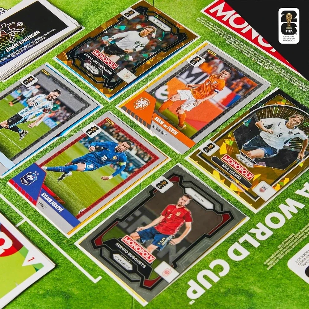 2026 Monopoly Panini Prizm FIFA World Cup Soccer Board Game 2 Sealed Packs Cards